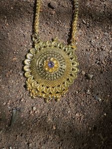 Long Chain With Minimal Purple Stone Dollar