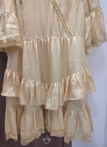 Golden Ruffle Tiered Dress