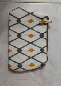 Patterned White Pouch