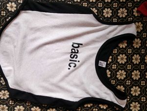 Black And White Basic Crop Top
