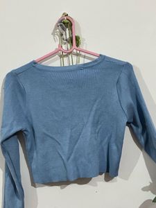 Cute Blue Knit Cardigan