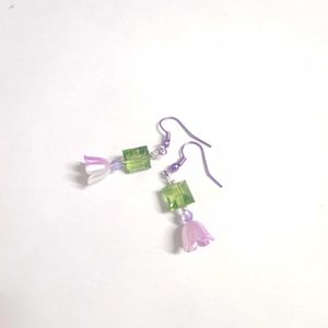 Flower Crystal Beads Earrings🌷🌿🪻