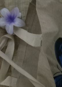 White Butterfly Printed Tote Bag