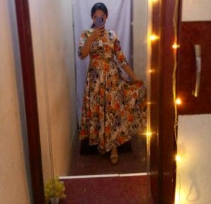 Beautiful Shiny✨✨ Soft  Floral Gown 🌹🌹