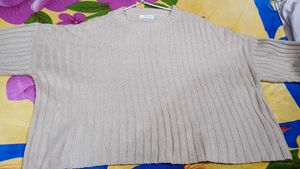 Beige Knit Long Sleeve Top