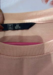 Peach Graphic Print Sweatshirt