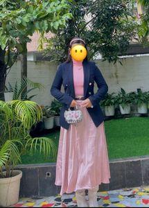 Elegant Pink satin Skirt