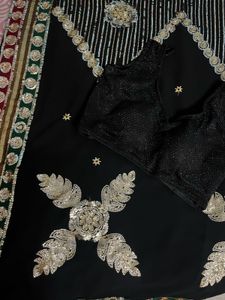 Beautiful 🖤 Black PartyWear Saree With Blouse