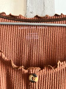 waffle knit crop top 🤎