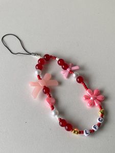 “LFC” Red Beaded Phone Charm