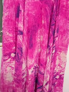 Pink Pure Chiffon Full Umbrella Gown