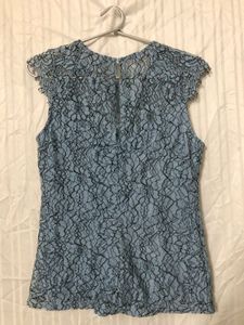 H&amp;M Blue Lace Top - Size