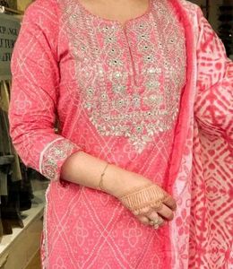 Pink Embroidered Kurta Set