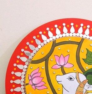 Pichwai Lotus With Mirror Artwork
