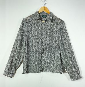 Women Printed Black Top | Bust-40 | Length-23