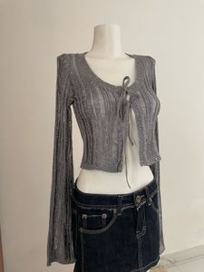 Sparkling Silver Crop Top