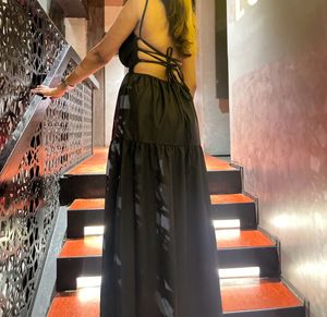 Elegant Black Princess-Style Maxi Dress