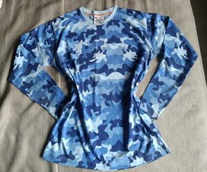 Unisex Blue Camo Long Sleeve T-Shirt