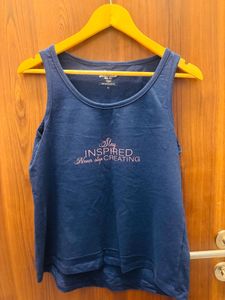 Navy Graphic Tank Top