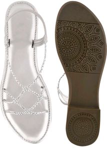 Silver Strappy Sandals Size - 8