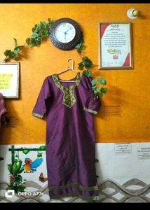 Purple Embroidered Kurti