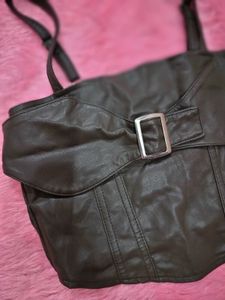 Black Corset Style Crop Top