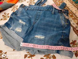 Denim Dungaree Shorts
