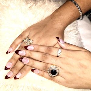 Burgundy Tip Acrylic Nails