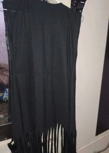 Black Long Shurg with Metal Ring Detail