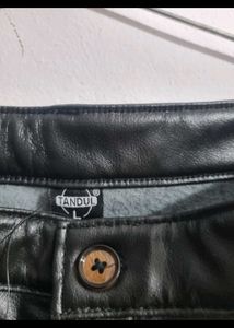 Faux Leather Skirt with Pockets