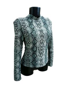 Snakeskin Print Mock Neck Top Size XS - S