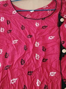 Red Printed Casual Dress