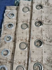 Beige Brown Curtains Set Of 3
