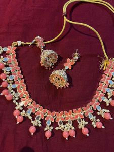Peach Pink Jewellery Set