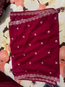 Elegant Maroon Embroidered Salwar Suit