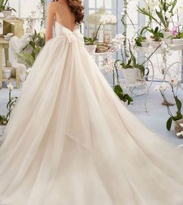 Luxury White Tulle Gown with Bow