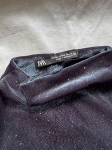 Zara Glitter Ruched Sleeve Bodysuit