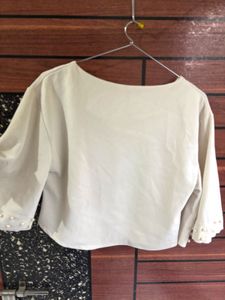 Cape Style Pearl Embellished Top