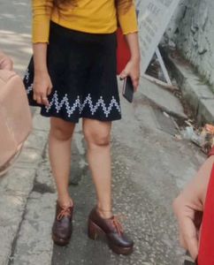 Cute Black A-Line Mini Skirt