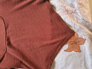 Square Neck Maroon Crop Top