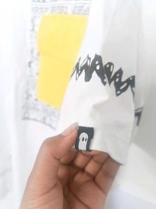Size-S) The Souled Store White Oversized Tshirt