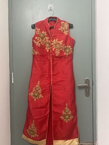Red & Gold Embroidered Kurti