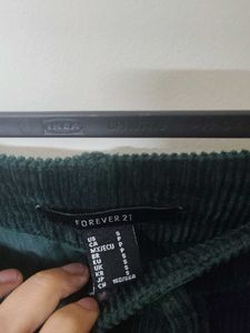 Green Corduroy Mini Skirt