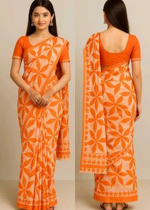 Elegant Red Printed Saree