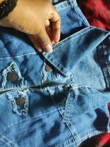 Blue denim Crop Jacket