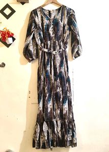 Boho Chic Watercolor Maxi Dress