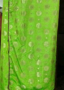 Parrot Green Soft Silk Saree.