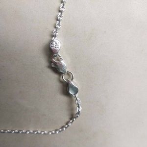 Pure Silver Mix Link Snack Chain 20 Inch