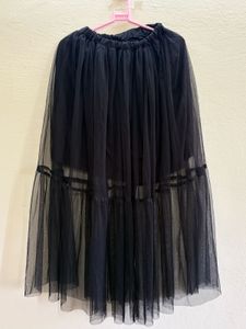 Black Midi Tulle Skirt