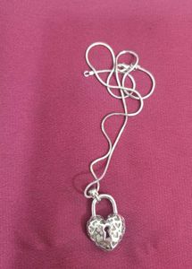 Heart Key Hole Pendant And Chain